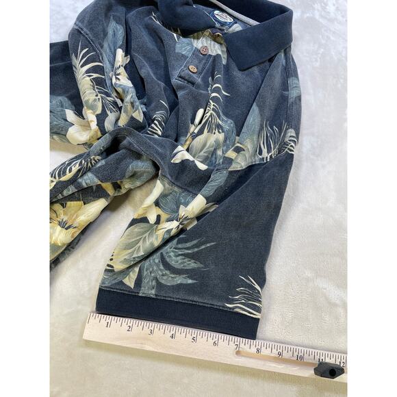 Vintage Men’s Tommy Bahama 100% Cotton Men’s Floral Polo Large - Picture 11 of 14